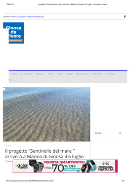 Il Progetto “Sentinelle Del Mare ” Arriverà a Marina Di Ginosa Il 6 Luglio - Ginosa Da Vivere