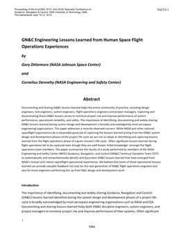 GN&C Engineering Lessons Learned from Human Space Flight