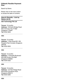 Citibank Flexible Payment Plan Search By