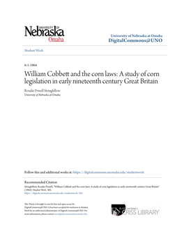 William Cobbett and the Corn Laws