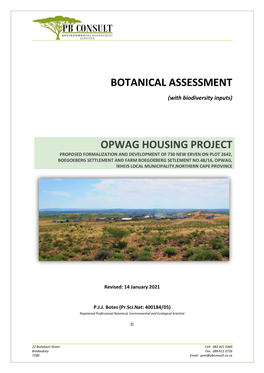 BOTANICAL ASSESSMENT (With Biodiversity Inputs)