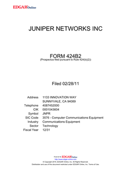 Juniper Networks Inc