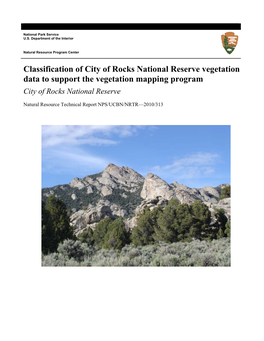 Classification of City of Rocks National Reserve Vegetation Data to Support the Vegetation Mapping Program