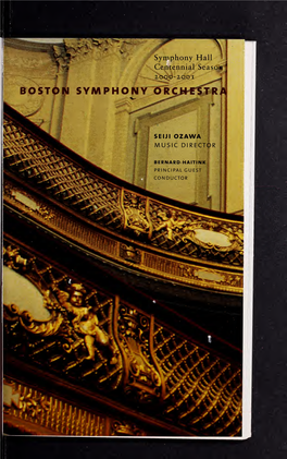 Boston Symphony Orchestra Concert Programs, Season 120, 2000