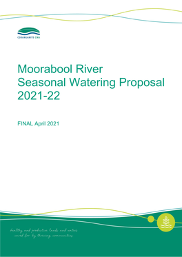Moorabool River Seasonal Watering Proposal 2020-21