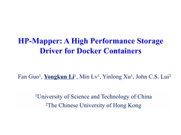 HP-Mapper: a High Performance Storage Driver for Docker Containers