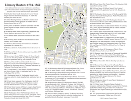 Literary Boston: 1794–1862 Meets Here Starting in 1855