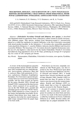 (Hymenoptera: Chalcididae) from Indianmeal Moth Pupae (Lepidoptera: Pyralidae) Associated with Culled Figs