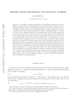 Shifted Jacobi Polynomials and Delannoy Numbers 3