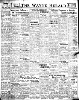 He Wayne Herald '1 --~-Wayne-;-Nebra8k~~Thursday, January20, 1938