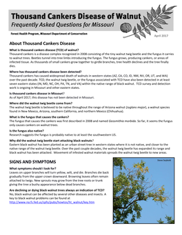 Thousand Cankers Disease of Walnut”, Whitney Cranshaw and Ned Tisserat, Colorado State University