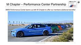 M Chapter – Performance Center Partnership