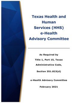 E-Health Advisory Committee Annual Report