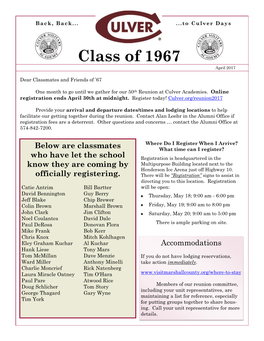 Class of 1967 April 2017