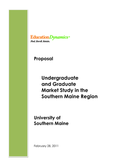 Undergraduate and Graduate Market Study in the Southern Maine Region