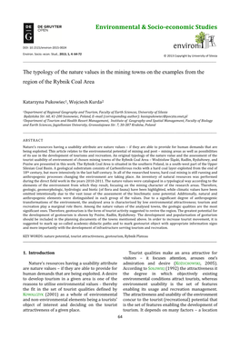 Environmental & Socio-Economic Studies