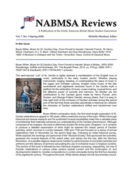 NABMSA Reviews a Publication of the North American British Music Studies Association