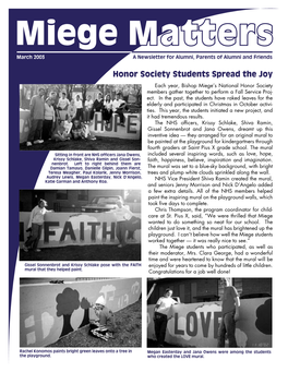 Miege Matters March 2003 a Newsletter for Alumni, Parents of Alumni and Friends