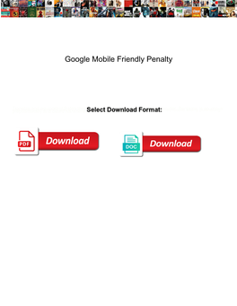 Google Mobile Friendly Penalty