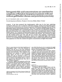 Intragastric Bile Acidconcentrations Are Unrelatedto Without Gallbladder