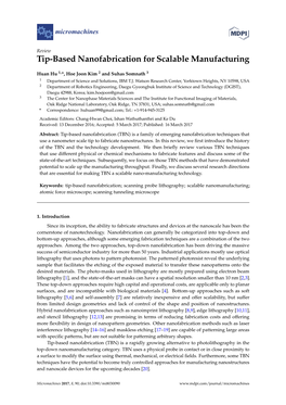 Tip-Based Nanofabrication for Scalable Manufacturing