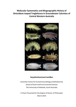 Molecular Systematics and Biogeographic History of Oniscidean Isopod Troglofauna in Groundwater Calcretes of Central Western Australia