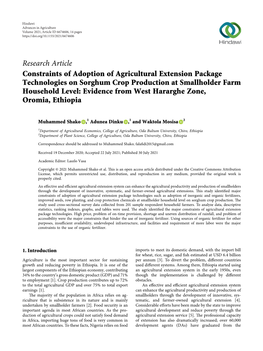 Constraints of Adoption of Agricultural Extension Package Technologies