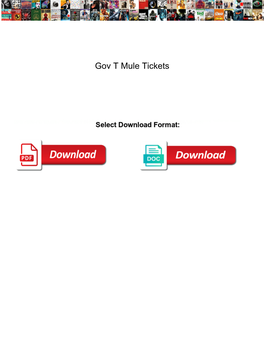 Gov T Mule Tickets