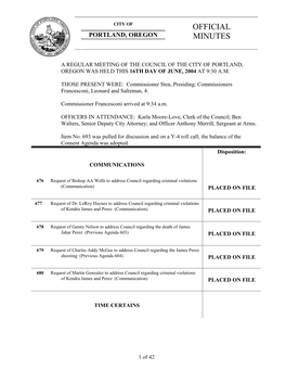 Portland City Council Agenda