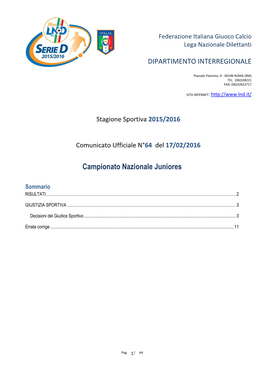 Campionato Nazionale Juniores