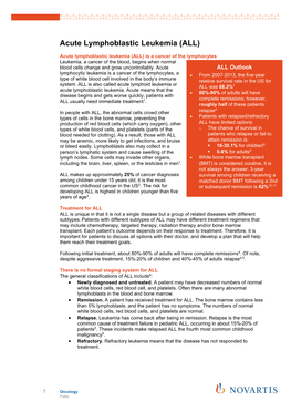 Acute Lymphoblastic Leukemia (ALL)