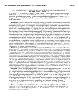 FE-NI-P-S MELT POCKETS in ELGA IIE IRON METEORITE: EVIDENCE for the ORIGIN at HIGH PRESSURES up to 20 GPA. K. D. Litasov1,2 , S. N