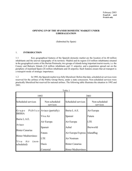 Opening up of the Spanish Domestic Market Under Liberalization