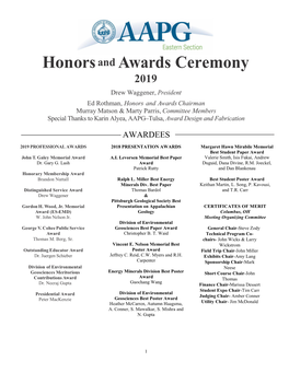 Honors and Awards Ceremony 2019