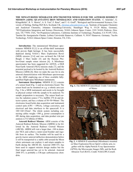 The Miniaturized Mössbauer Spectrometer Mimos Ii for the Asteroid Redirect Mission (Arm): Quantative Iron Mineralogy and Oxidation States