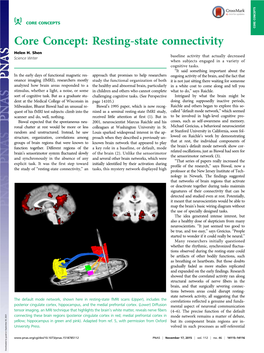 Core Concept: Resting-State Connectivity Helen H