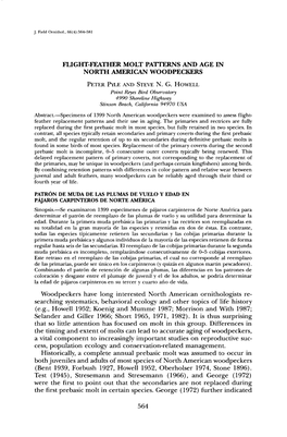 Flight-Feather Molt Patterns and Age in North American Woodpeckers