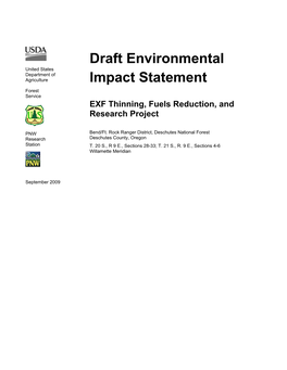 Draft Environmental Impact Statement Deschutes National Forest Deschutes County, Oregon