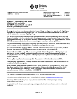 Armodafinil, Sunosi