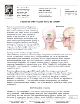 Endoscopic Sinus Surgery Informed Consent