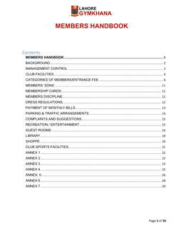 Members Handbook