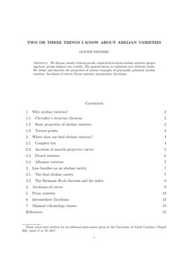 Two Or Three Things I Know About Abelian Varieties