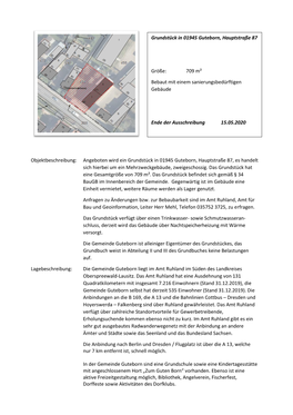 Angeboten Wird Ein Grundstück in 01945 Guteborn, Hauptstraße 87, Es Handelt Sich Hierbei Um Ein Mehrzweckgebäude, Zweigeschossig