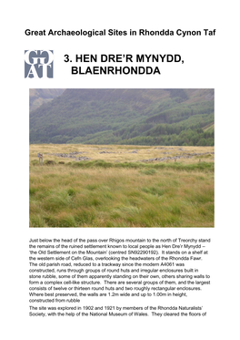 3. Hen Dre'r Mynydd, Blaenrhondda