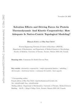 Solvation Effects and Driving Forces for Protein Thermodynamic and Kinetic Cooperativity: How Adequate Is Native-Centric Topological Modeling?