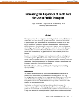 Increasing the Capacities of Cable Cars for Use in Public Transport