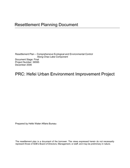 Resettlement Planning Document