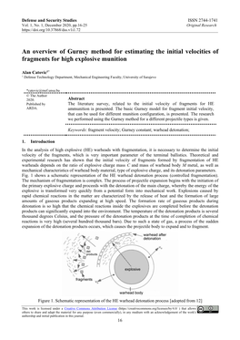 An Overview of Gurney Method for Estimating the Initial Velocities of Fragments for High Explosive Munition