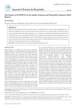 The Impact of COVID-19 in the Indian Tourism and Hospitality Industry: Brief Report