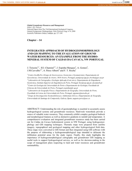 14 Integrated Approach of Hydrogeomorphology and Gis Mapping to the Evaluation of Ground Water Resources